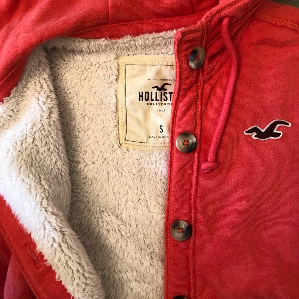 Coral Hollister Hoodie - Picture 2 of 2